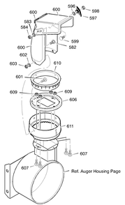 Discharge Chute Diagram and Parts List for 624505X4D 2003 Briggs and Stratton Snow Blower
